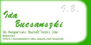 ida bucsanszki business card